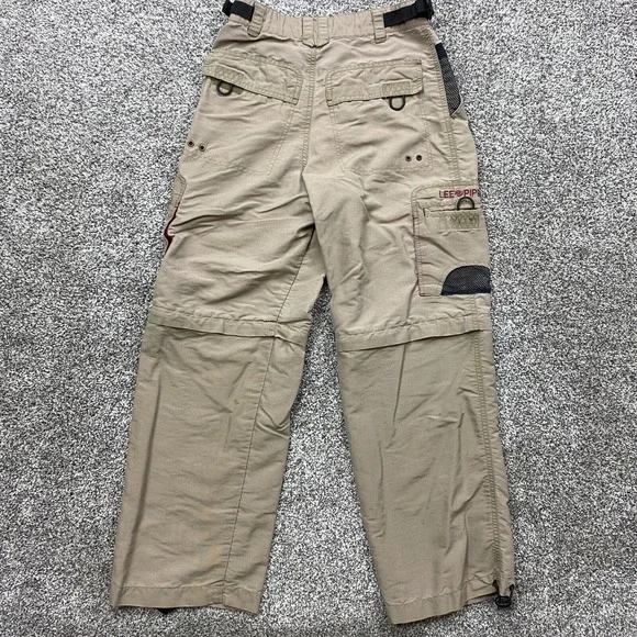 Vintage Lee Pipes pants Youth 12R Tan Cargo High Performance Convertible - Picture 2 of 12
